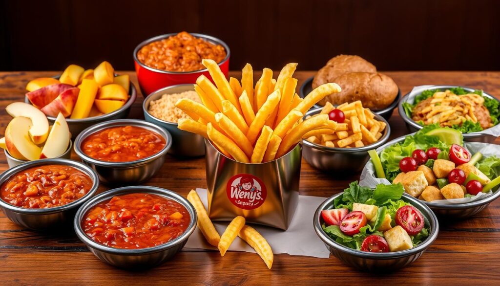 Wendy's sides menu and french fries in central