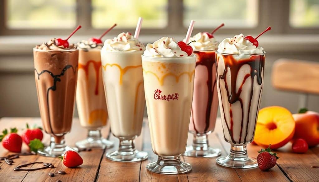 Chick-Fil-a milkshakes menu with prices