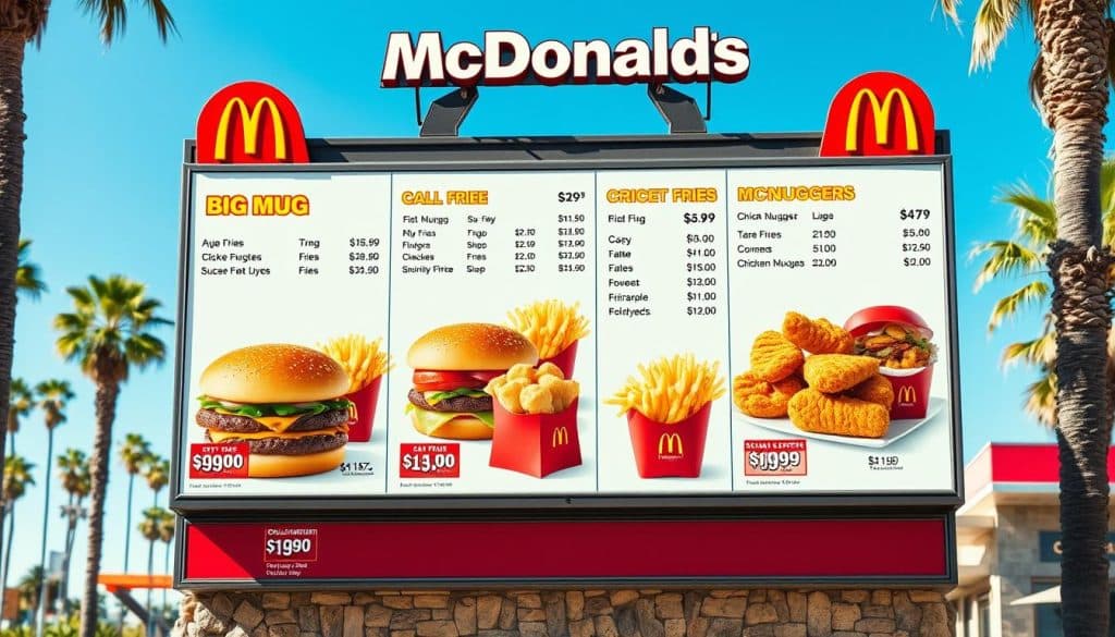 McDonald's Menu With Prices California