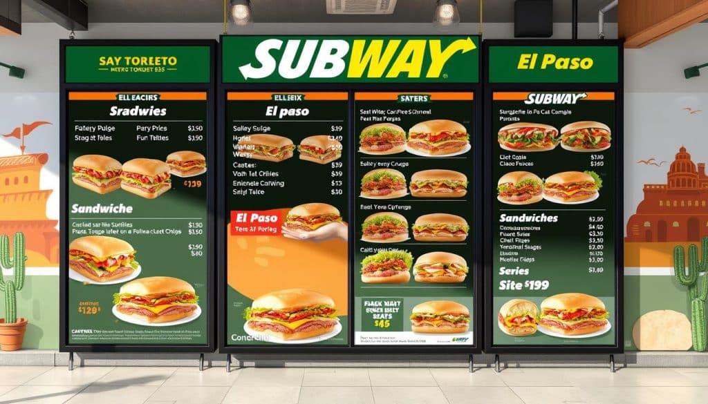 Subway El Paso Menu With Prices