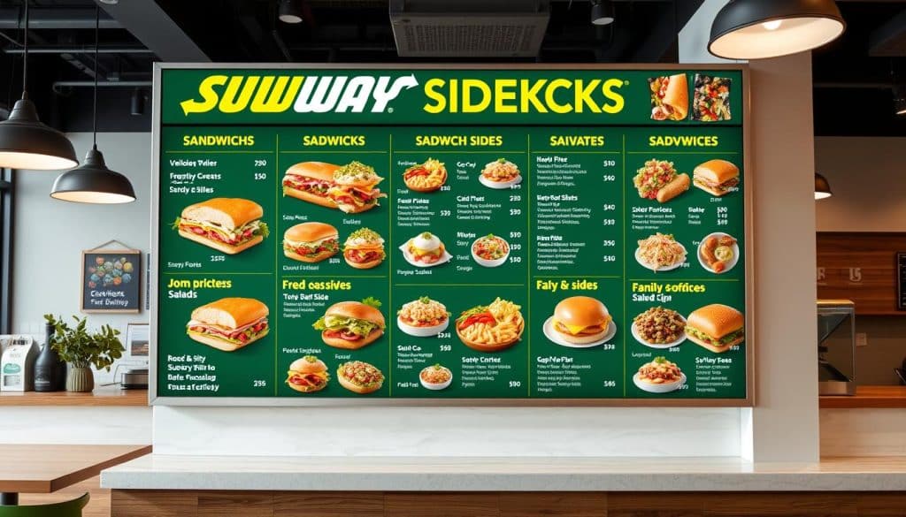 Subway Sidekicks Menu With Prices